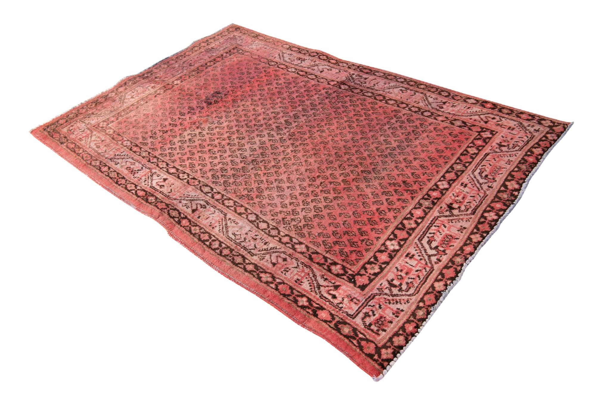 4' 4 x 6' 9 Hand Knotted Ultra Vintage Persian Wool Rug