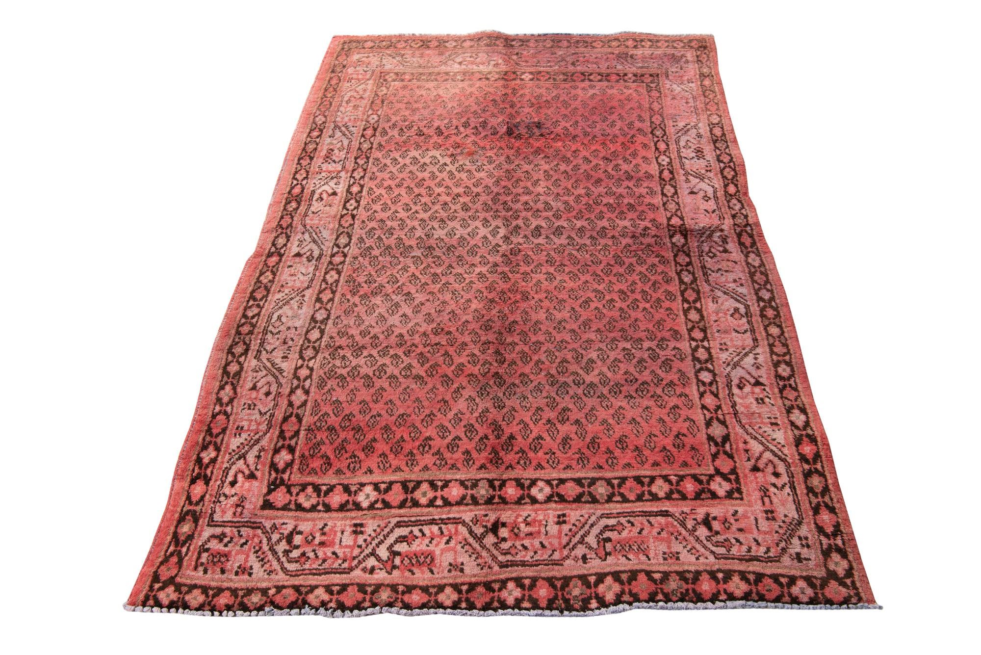 4' 4 x 6' 9 Hand Knotted Ultra Vintage Persian Wool Rug