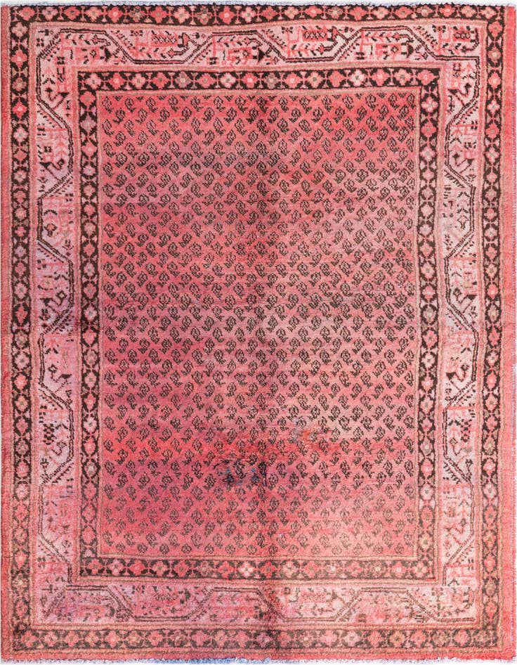 Detail image of 4' 4 x 6' 9 Hand Knotted Ultra Vintage Persian Wool Rug