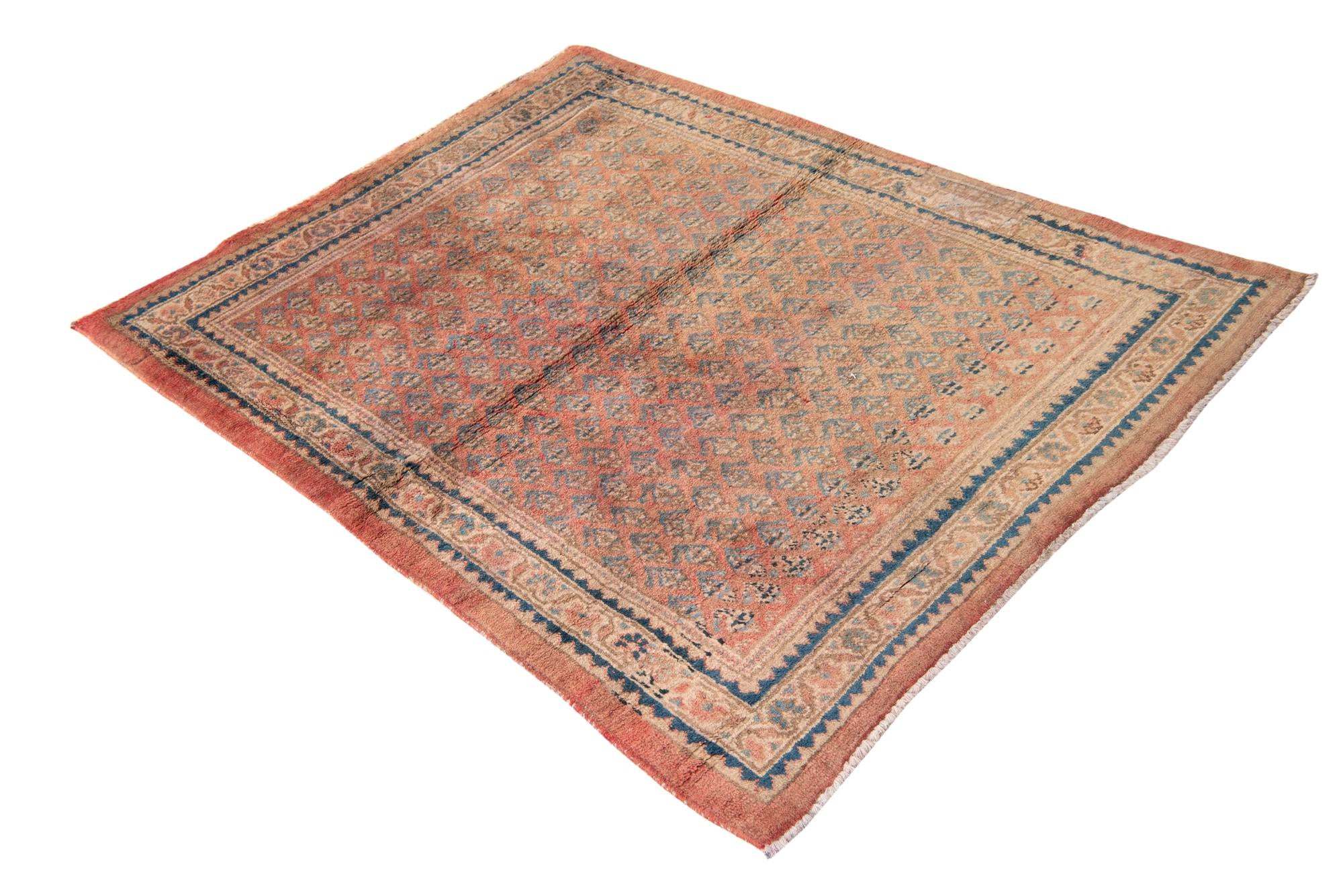 3' 10 x 5' Hand Knotted Ultra Vintage Persian Wool Rug