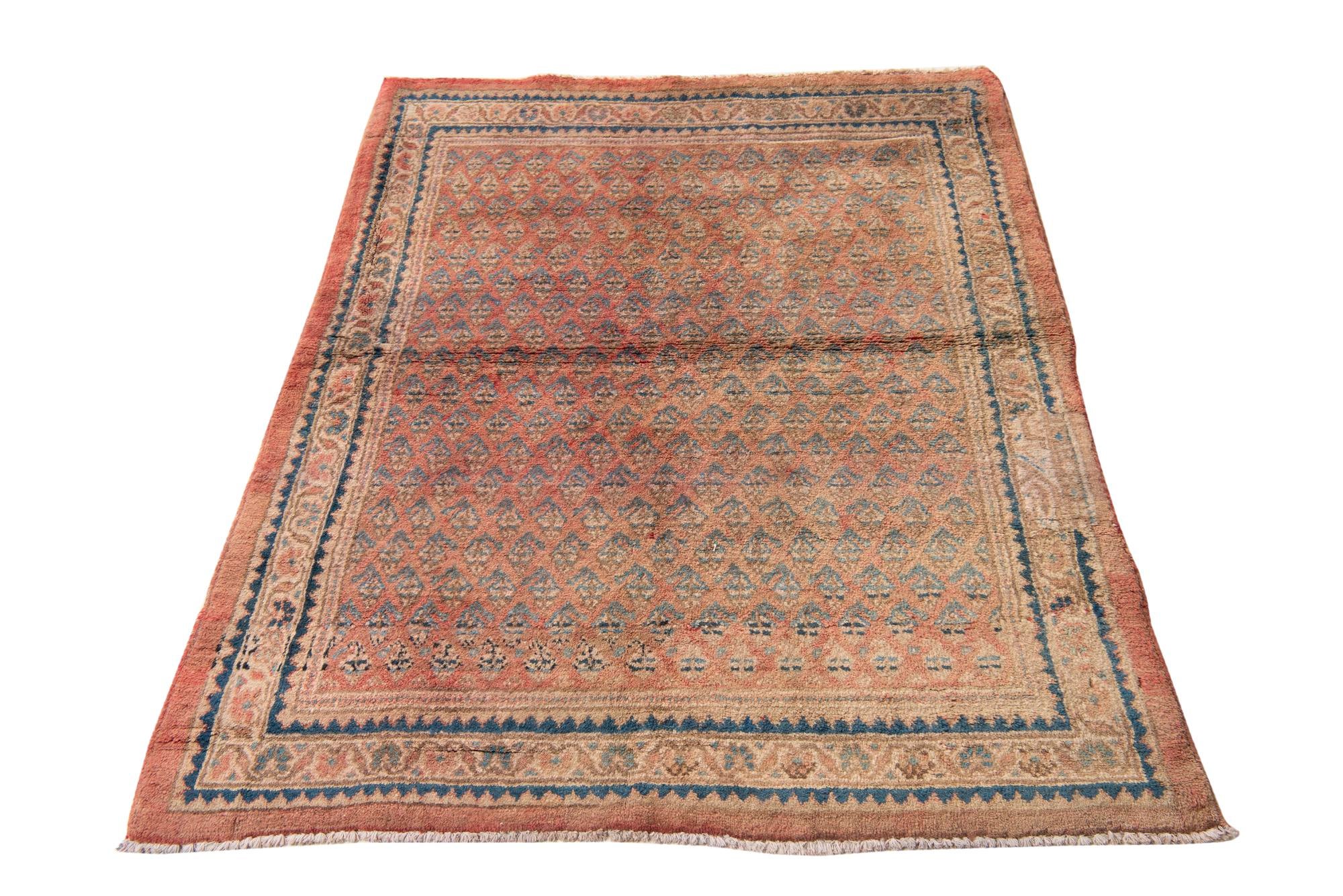 3' 10 x 5' Hand Knotted Ultra Vintage Persian Wool Rug