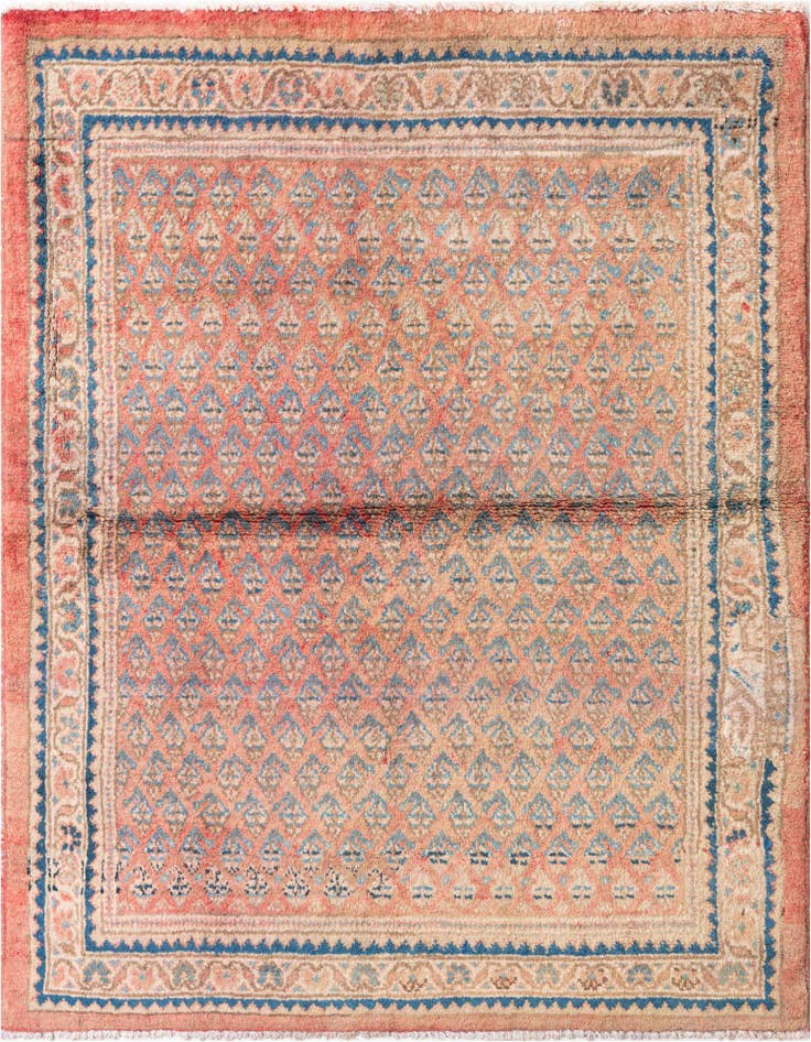 Detail image of 3' 10 x 5' Hand Knotted Ultra Vintage Persian Wool Rug