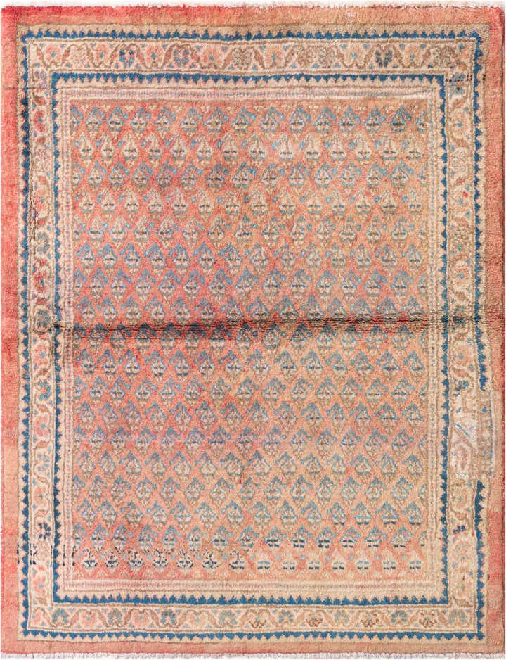 115cm x 150cm Handgeknüpft Ultra Vintage Persisch Wolle Teppich