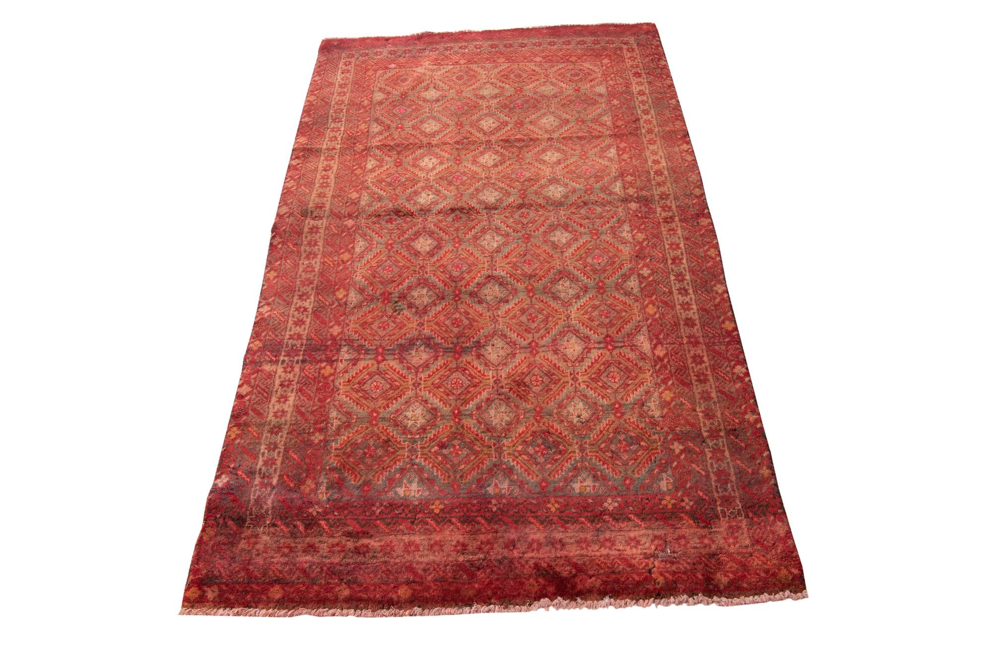 3' 8 x 6' 6 Hand Knotted Ultra Vintage Persian Wool Rug
