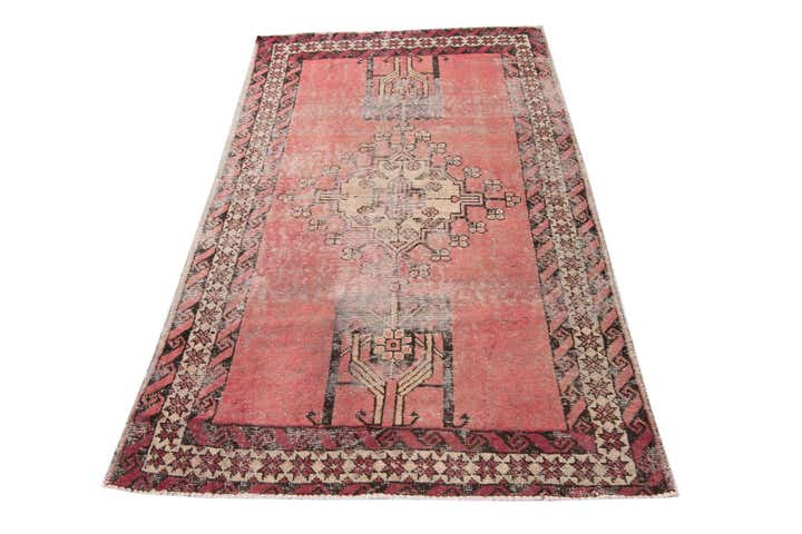 3' 10 x 6' 6 Hand Knotted Ultra Vintage Persian Wool Rug