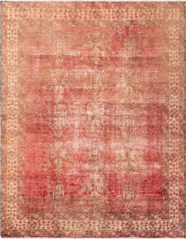 Detail image of 4' 4 x 7' 2 Hand Knotted Ultra Vintage Persian Wool Rug