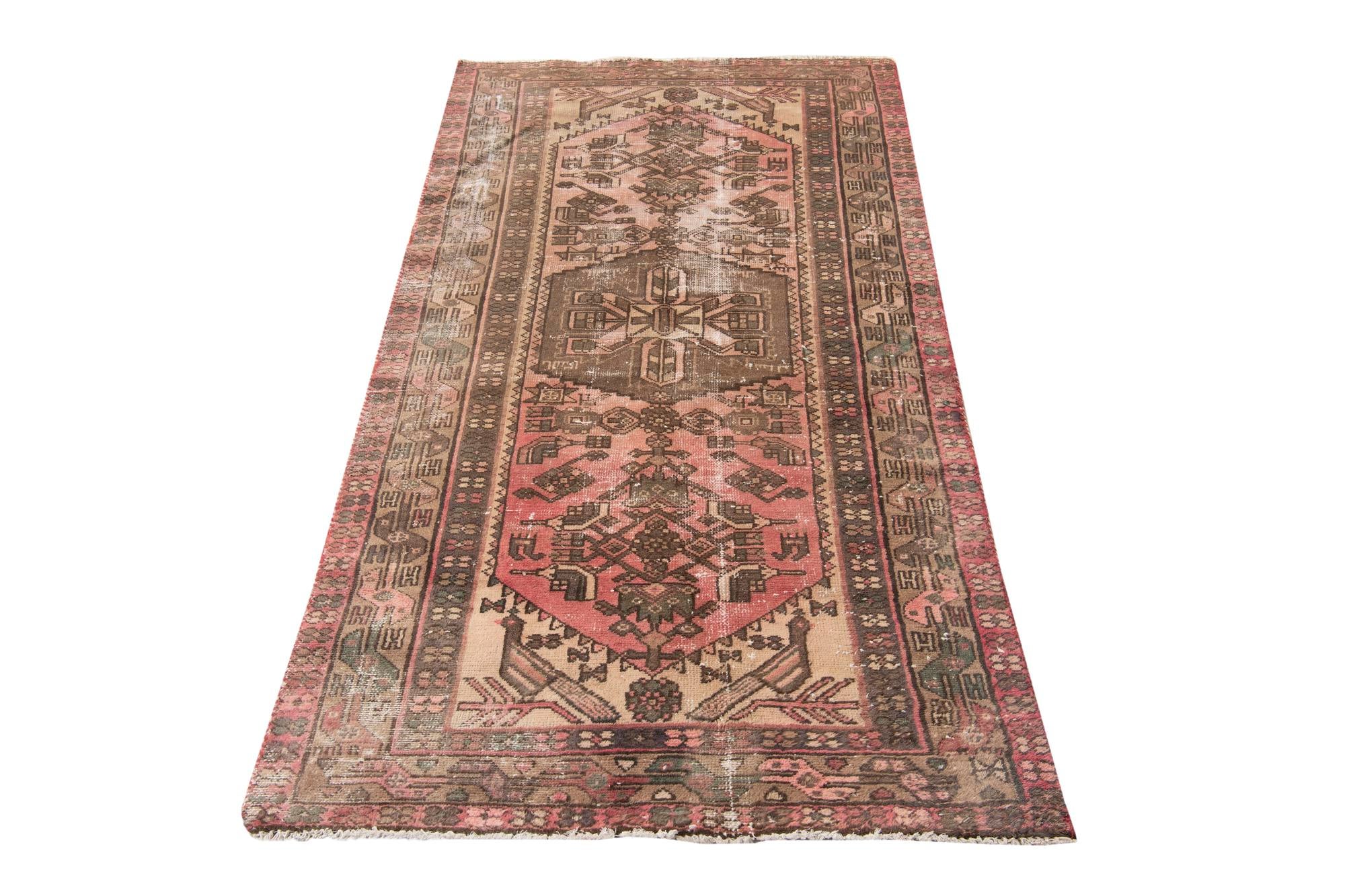3' 4 x 6' 3 Hand Knotted Ultra Vintage Persian Wool Rug