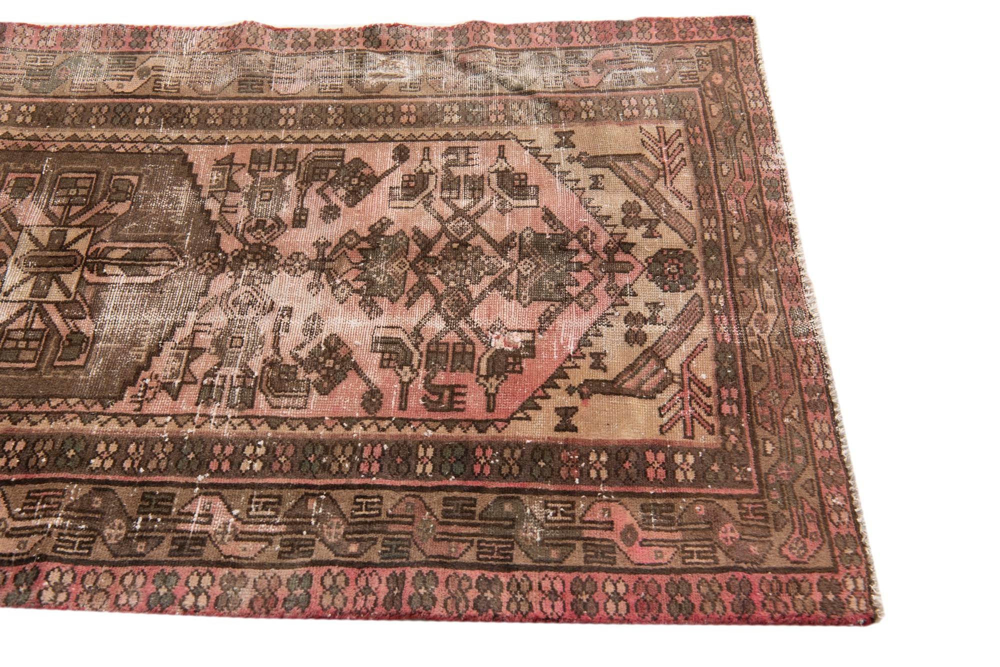 3' 4 x 6' 3 Hand Knotted Ultra Vintage Persian Wool Rug