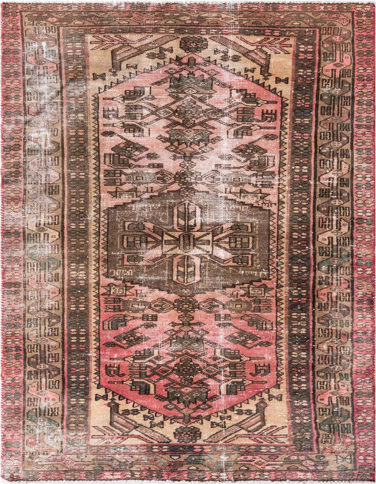 Detail image of 3' 4 x 6' 3 Hand Knotted Ultra Vintage Persian Wool Rug