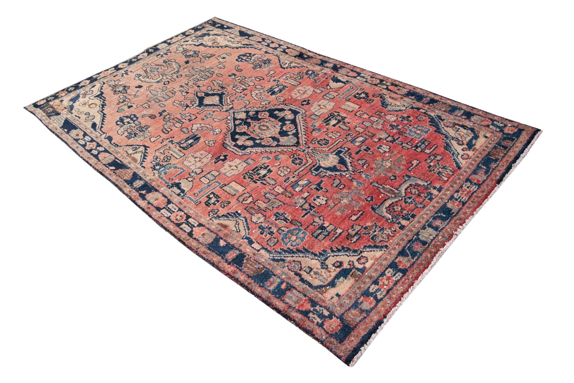 4' 2 x 6' 9 Hand Knotted Ultra Vintage Persian Wool Rug