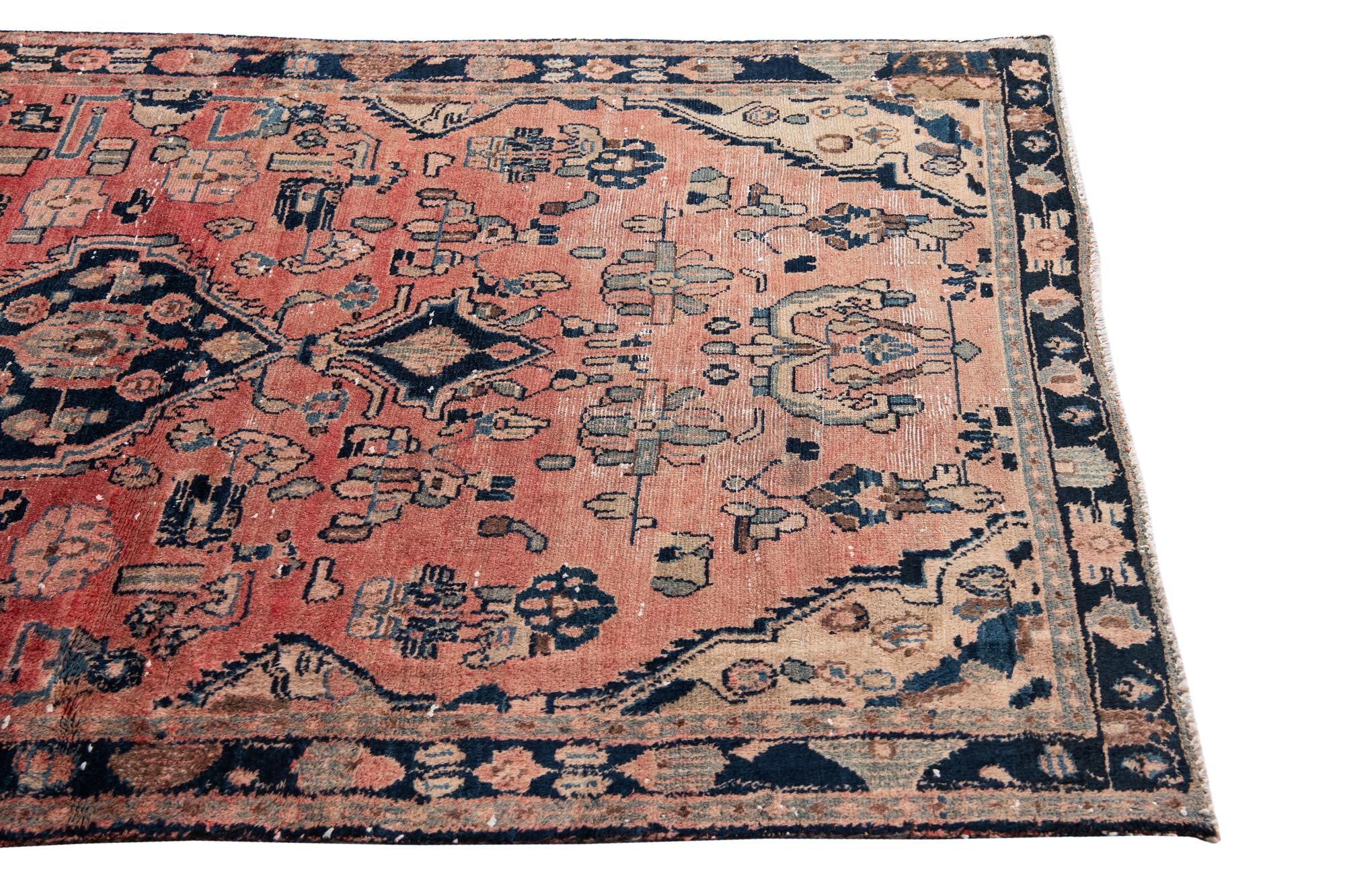 4' 2 x 6' 9 Hand Knotted Ultra Vintage Persian Wool Rug