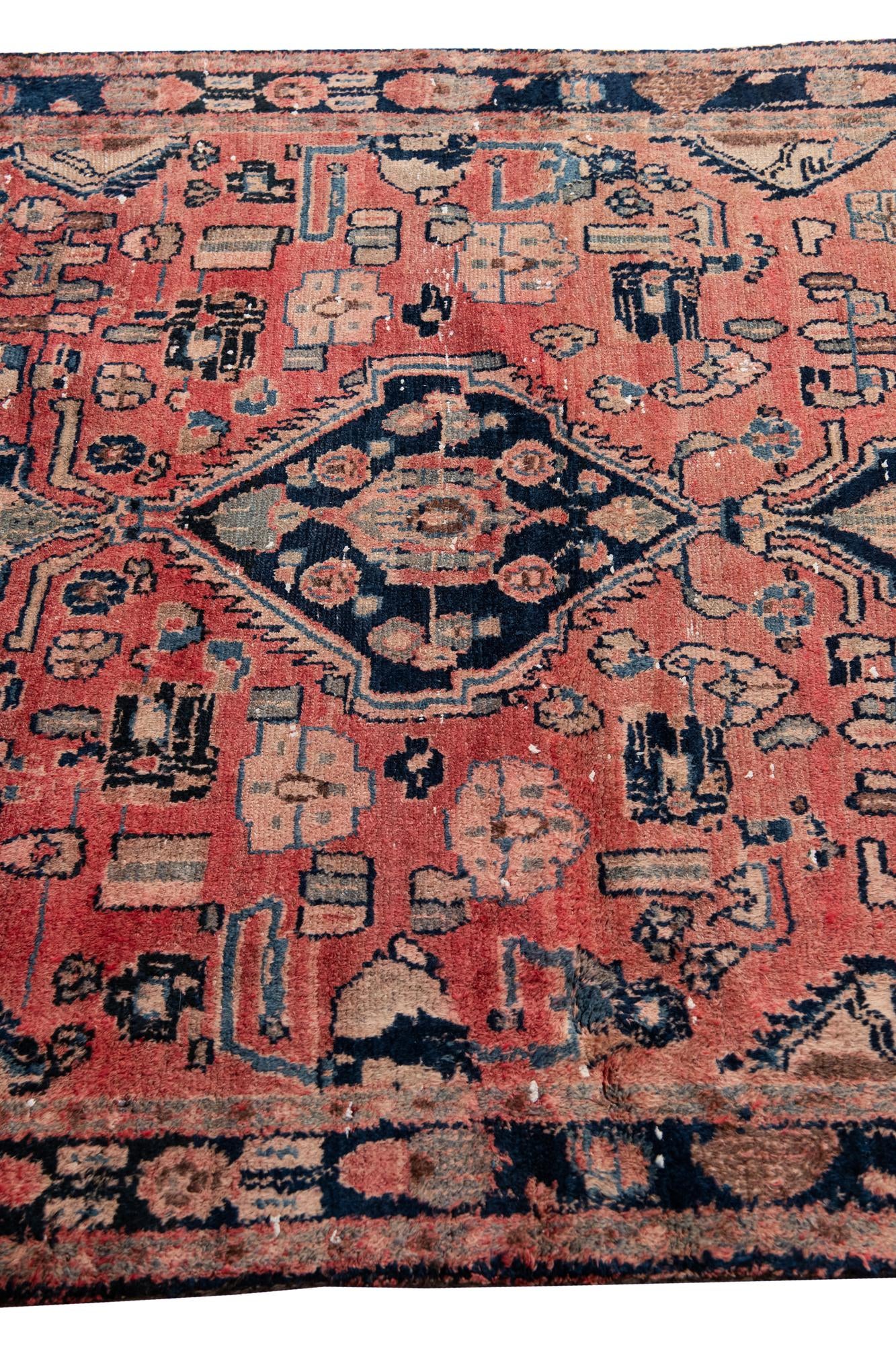 4' 2 x 6' 9 Hand Knotted Ultra Vintage Persian Wool Rug
