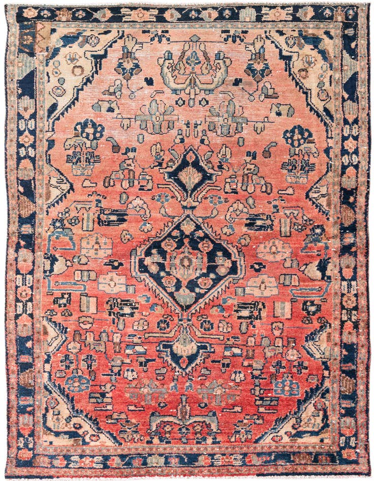 Detail image of 4' 2 x 6' 9 Hand Knotted Ultra Vintage Persian Wool Rug