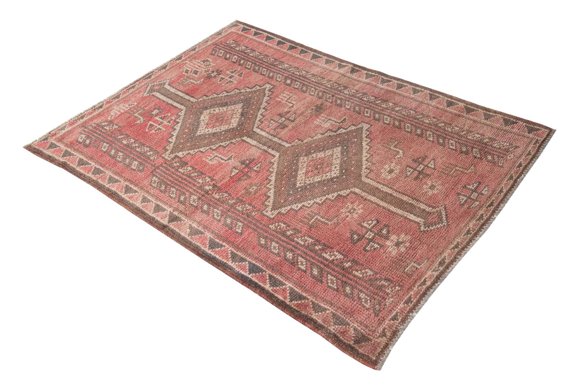 3' 9 x 5' 3 Hand Knotted Ultra Vintage Persian Wool Rug