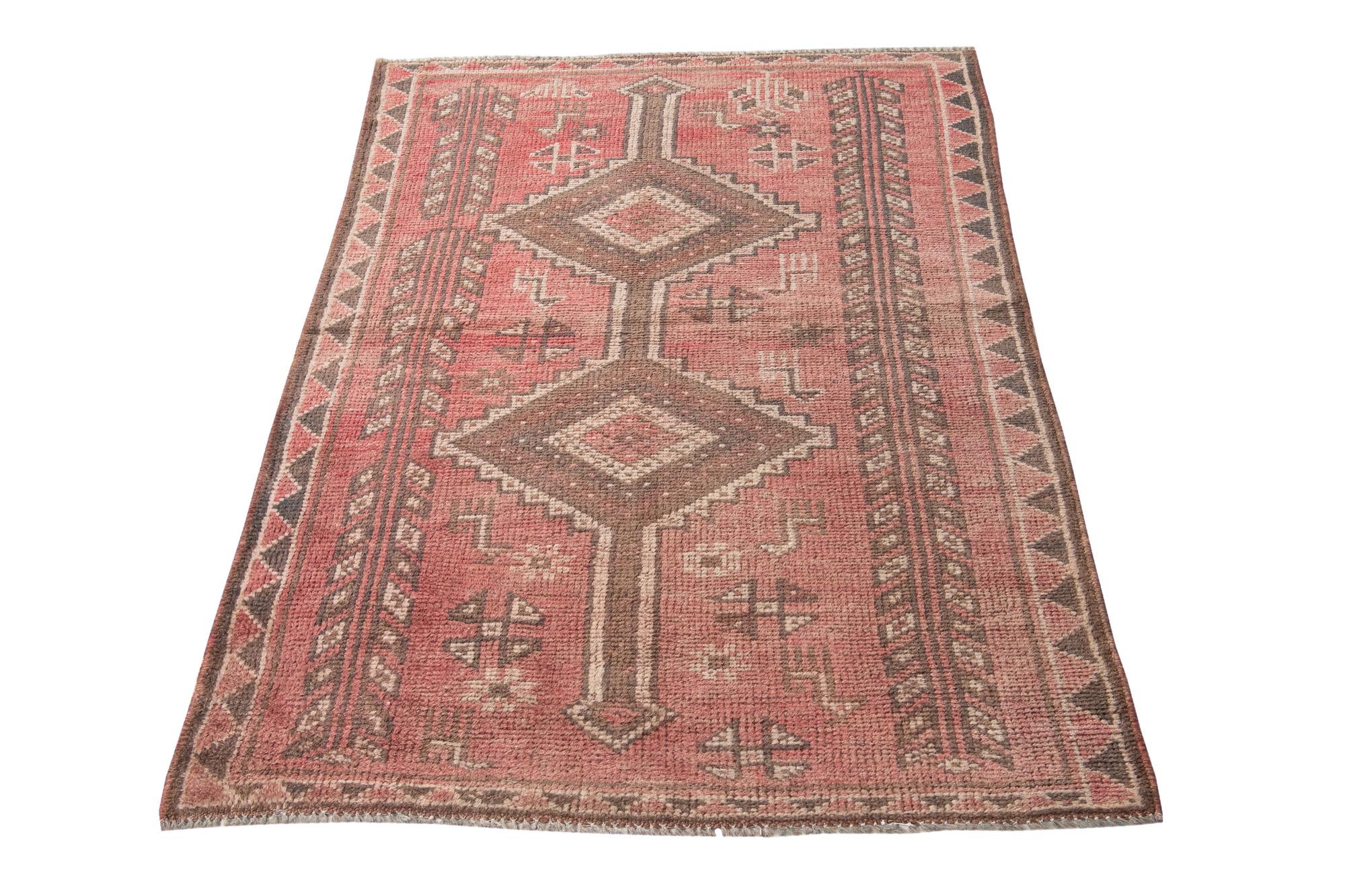 3' 9 x 5' 3 Hand Knotted Ultra Vintage Persian Wool Rug