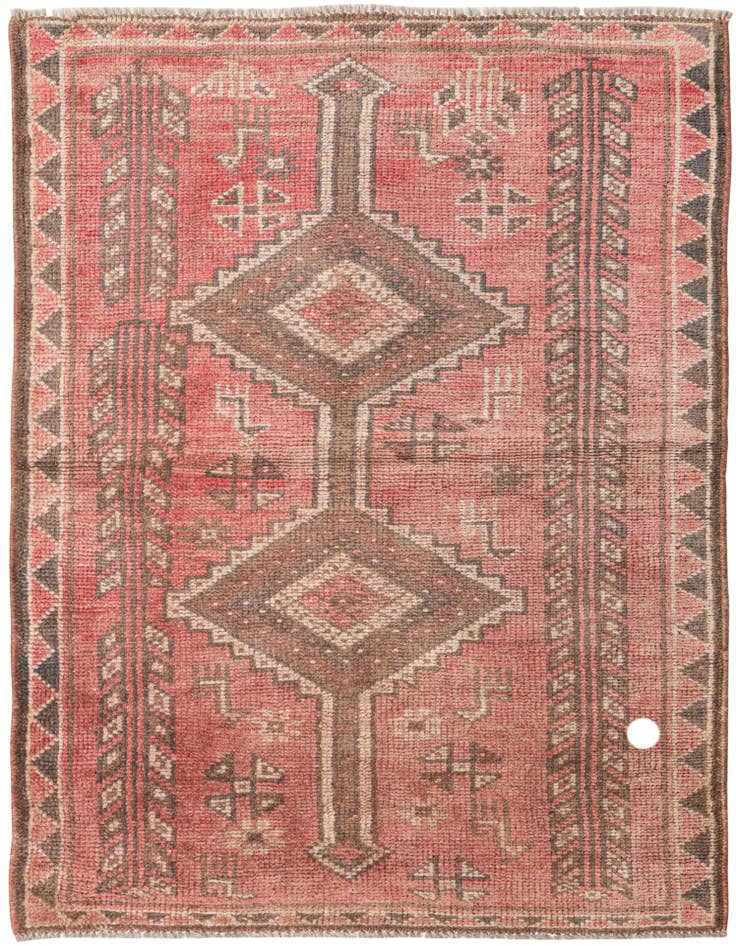 Detail image of 3' 9 x 5' 3 Hand Knotted Ultra Vintage Persian Wool Rug