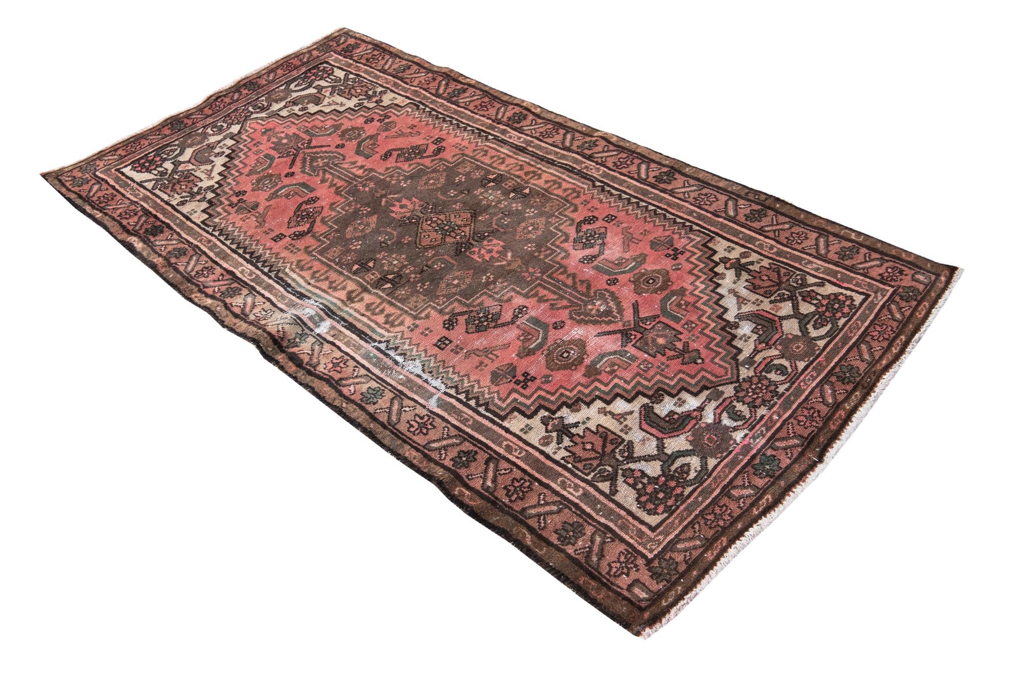 3' 5 x 6' 6 Hand Knotted Ultra Vintage Persian Wool Rug