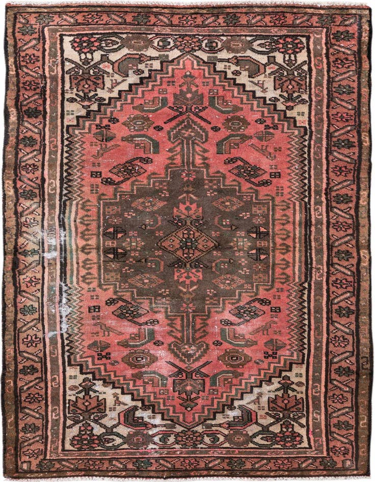 Detail image of 3' 5 x 6' 6 Hand Knotted Ultra Vintage Persian Wool Rug