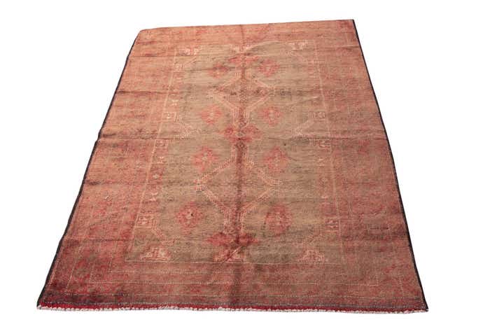 4' 2 x 5' 6 Hand Knotted Ultra Vintage Persian Wool Rug