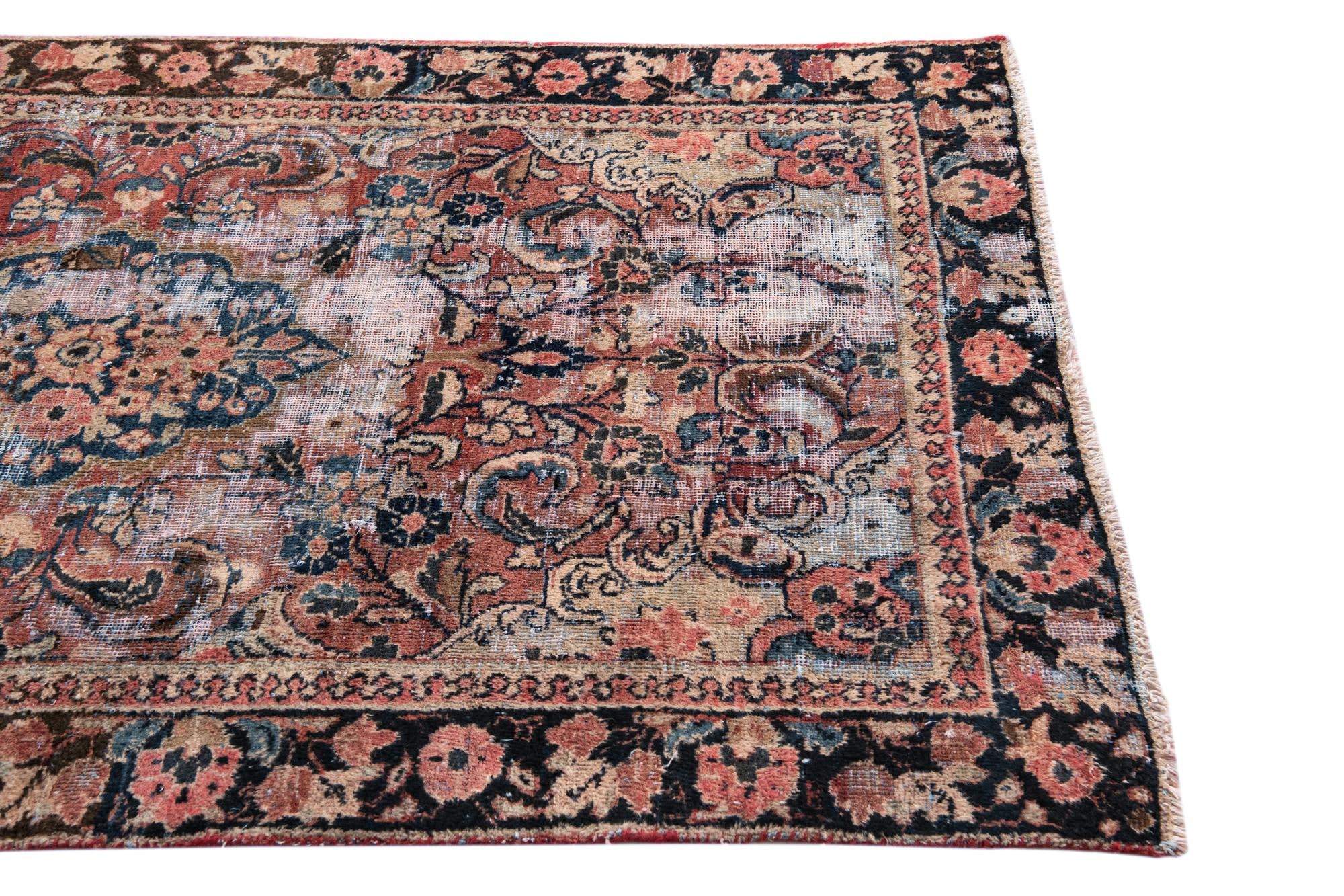 3' 10 x 6' 6 Hand Knotted Ultra Vintage Persian Wool Rug