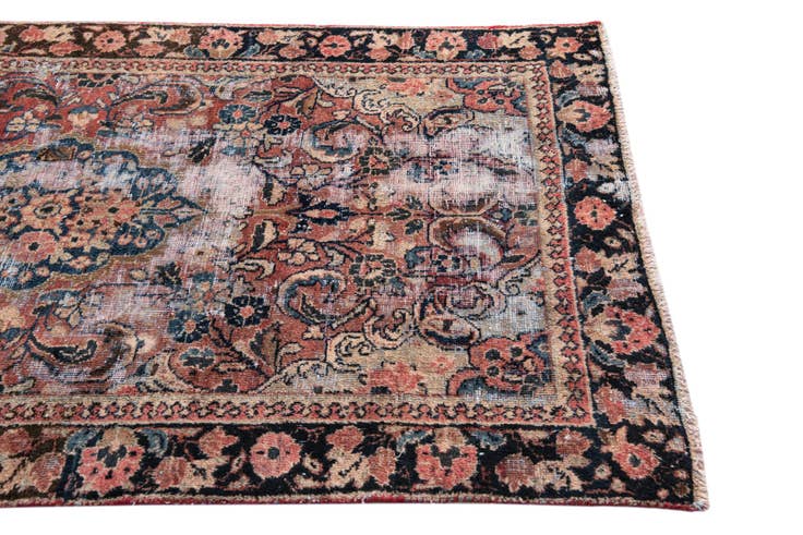 Detail image of 3' 10 x 6' 6 Hand Knotted Ultra Vintage Persian Wool Rug