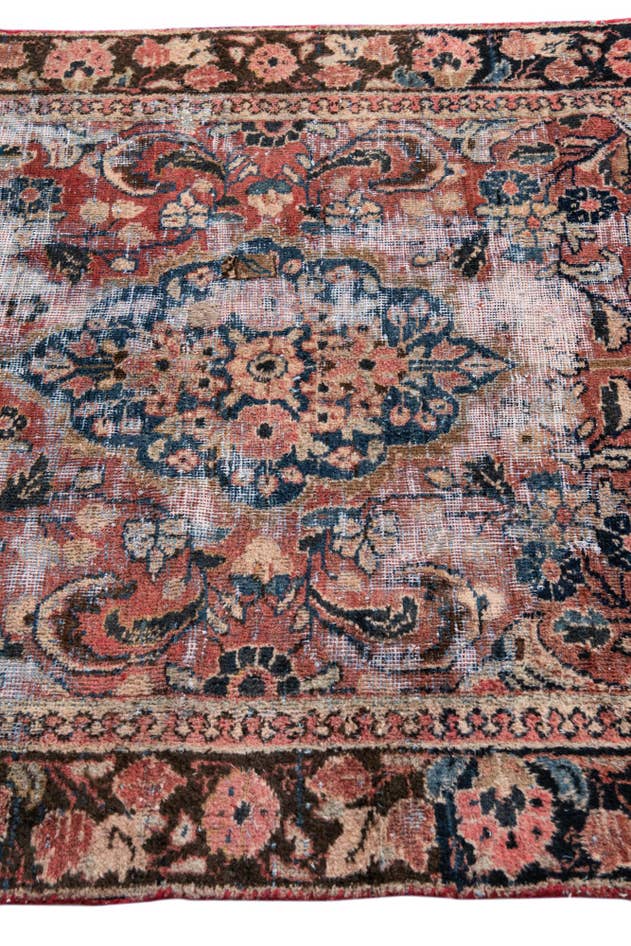 Detail image of 3' 10 x 6' 6 Hand Knotted Ultra Vintage Persian Wool Rug