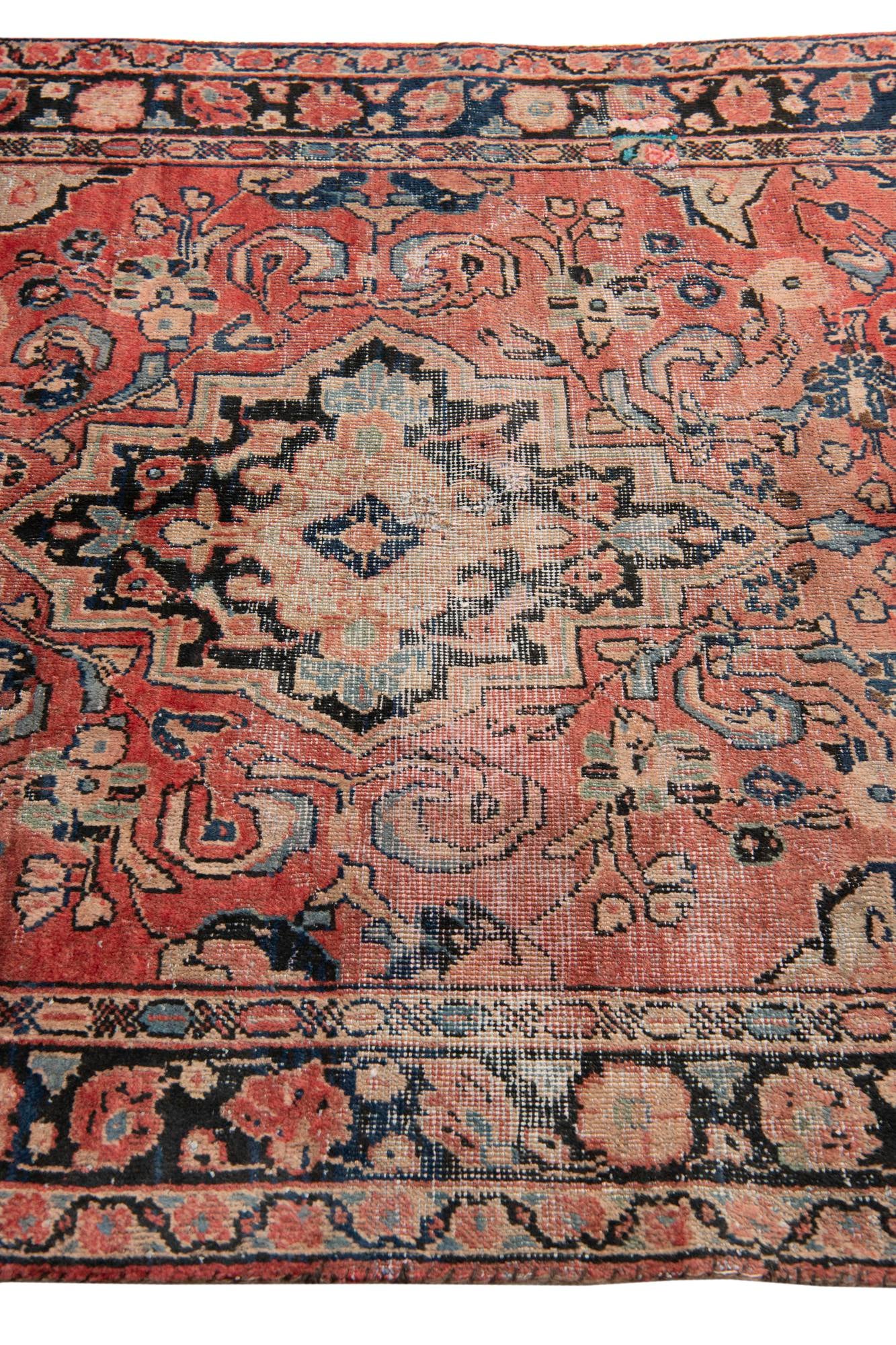 4' 4 x 6' 9 Hand Knotted Ultra Vintage Persian Wool Rug