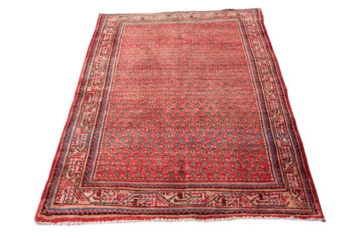 130cm x 175cm anudado a mano Ultra Vintage Alfombra Persa Lana