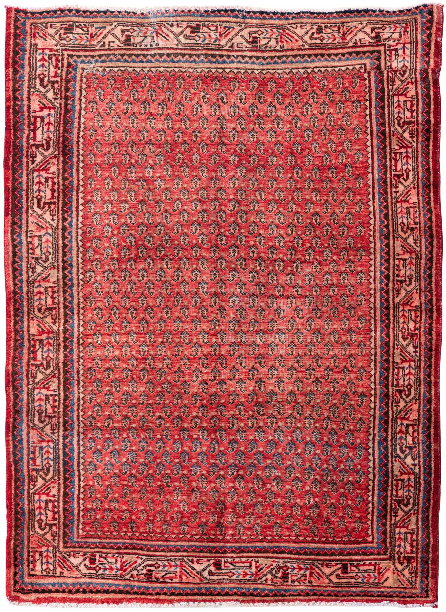 4' 3 x 5' 9 Hand Knotted Ultra Vintage Persian Wool Rug