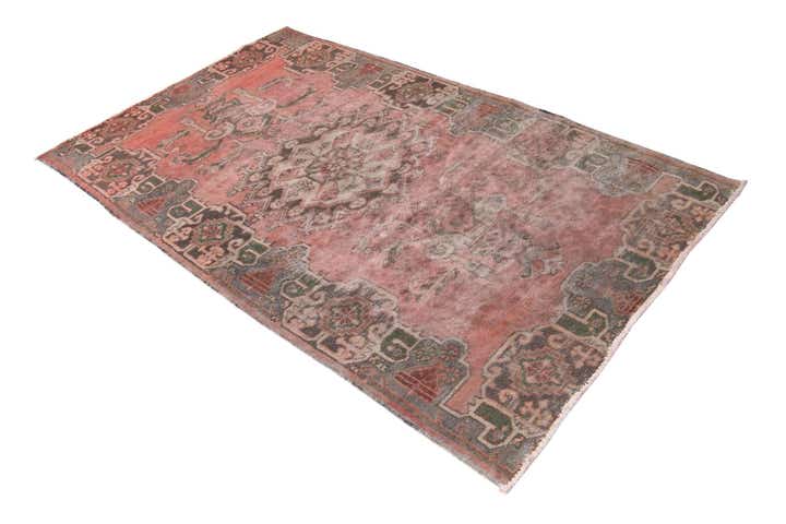 4' 1 x 6' 9 Hand Knotted Ultra Vintage Persian Wool Rug
