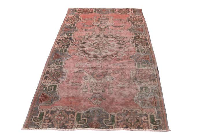 4' 1 x 6' 9 Hand Knotted Ultra Vintage Persian Wool Rug