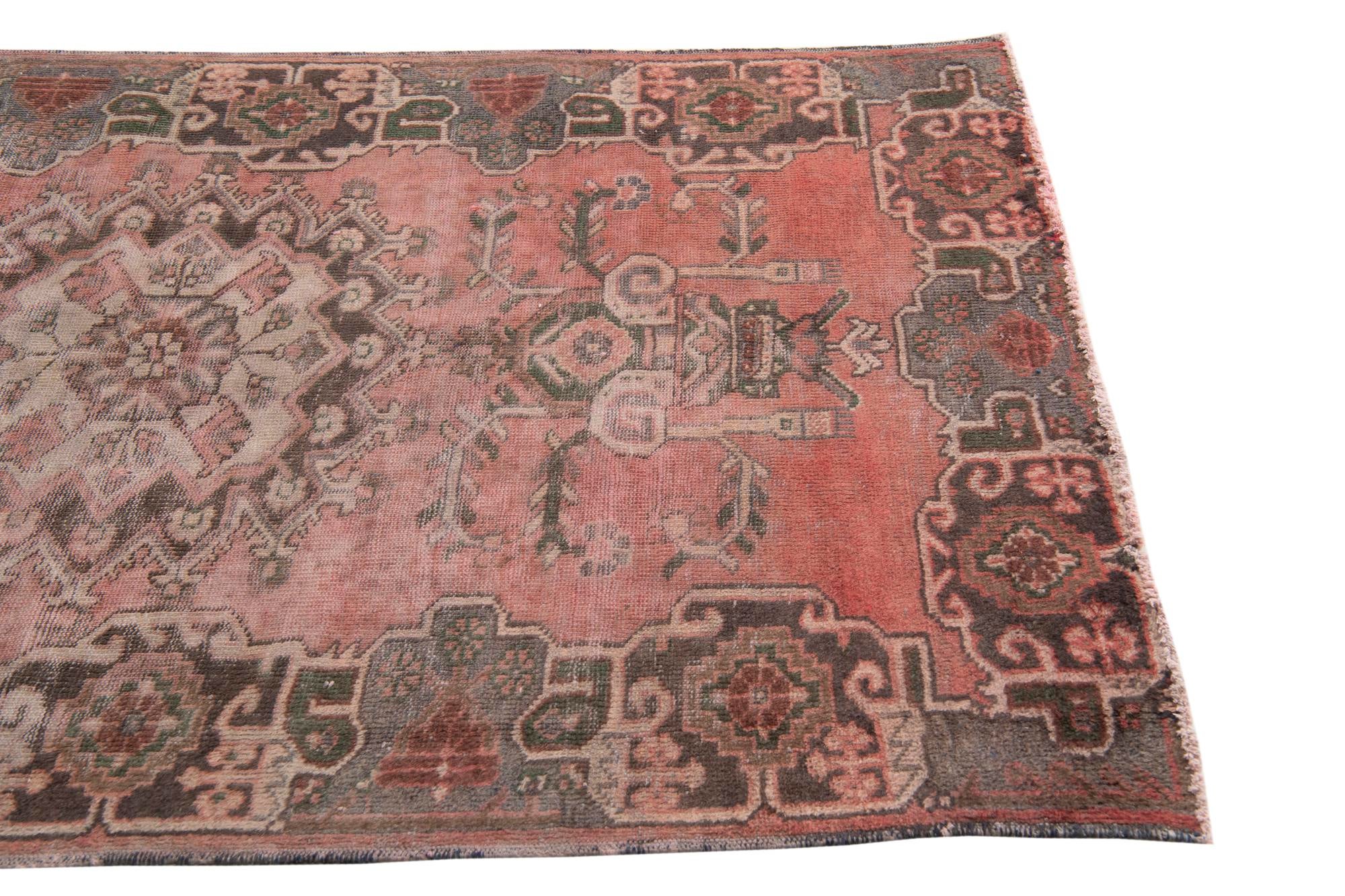 4' 1 x 6' 9 Hand Knotted Ultra Vintage Persian Wool Rug