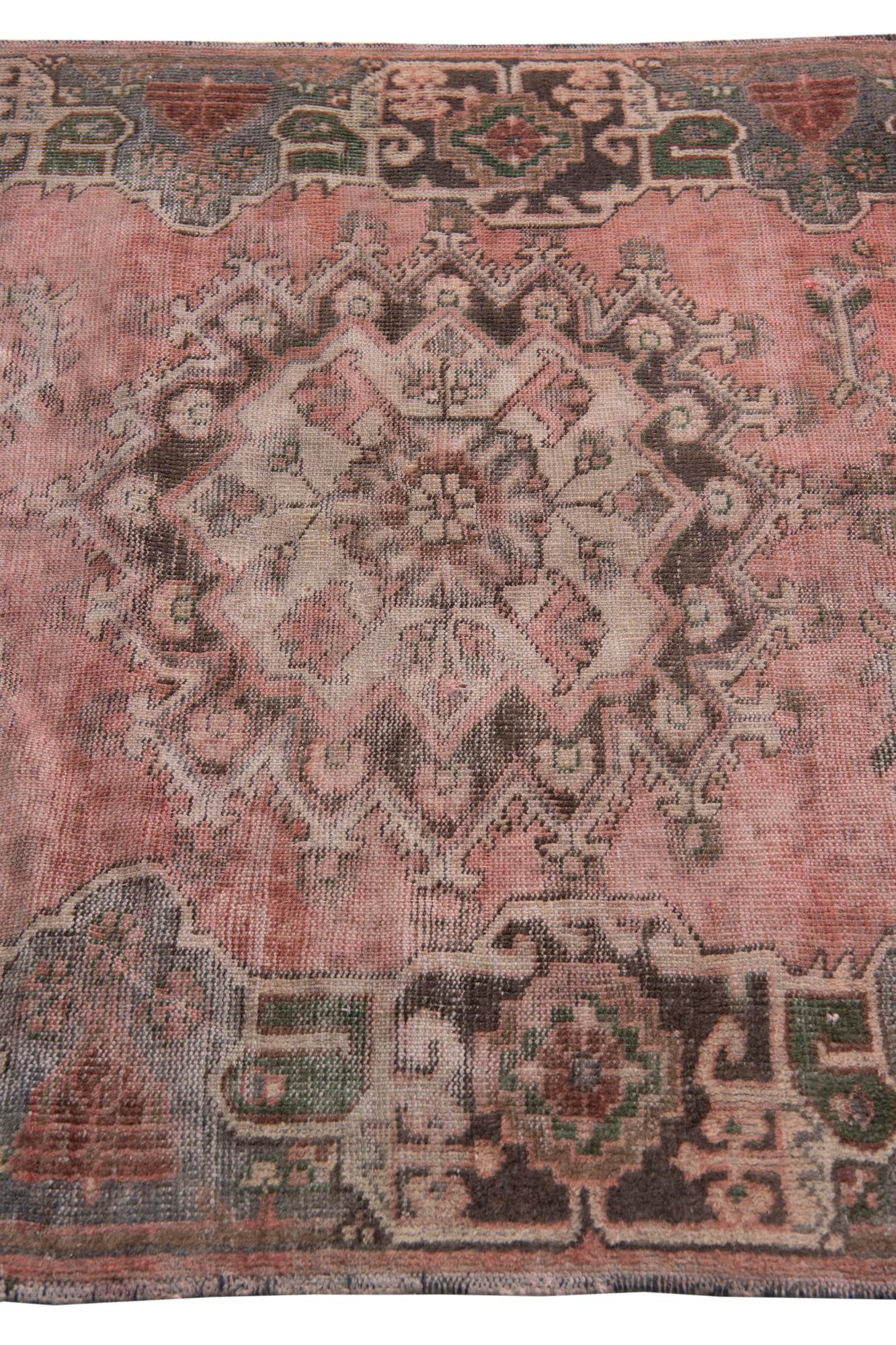 4' 1 x 6' 9 Hand Knotted Ultra Vintage Persian Wool Rug