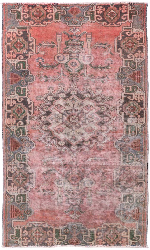 Detail image of 4' 1 x 6' 9 Hand Knotted Ultra Vintage Persian Wool Rug