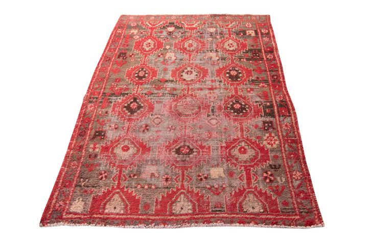4' 4 x 6' 2 Hand Knotted Ultra Vintage Persian Wool Rug