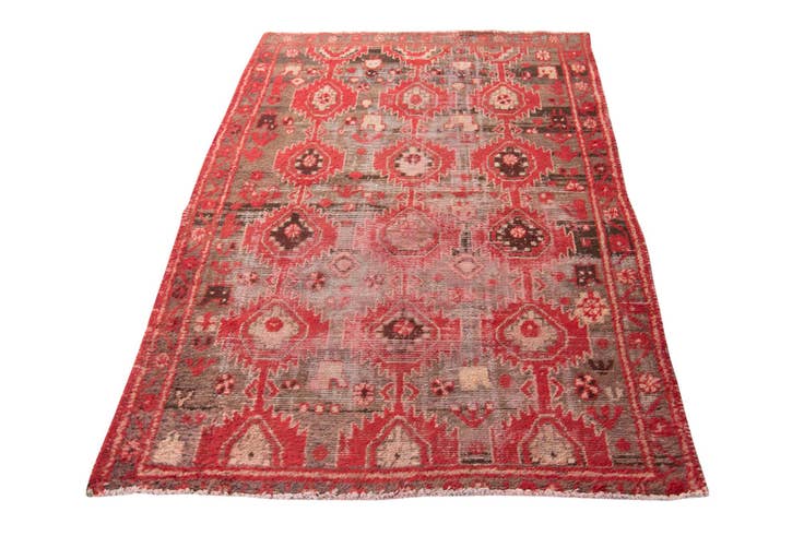 Detail image of 4' 4 x 6' 2 Hand Knotted Ultra Vintage Persian Wool Rug