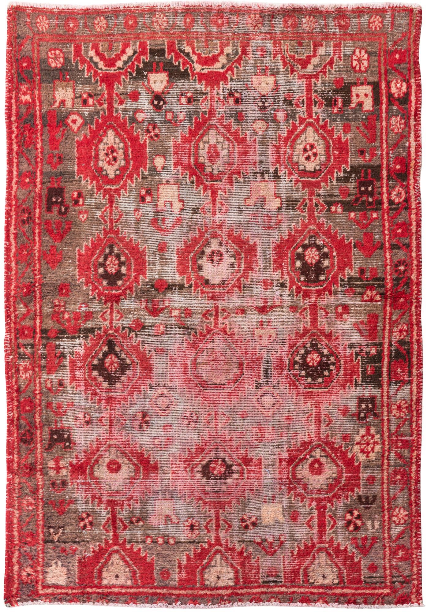 4' 4 x 6' 2 Hand Knotted Ultra Vintage Persian Wool Rug