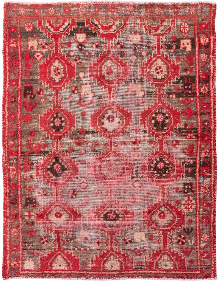 Detail image of 4' 4 x 6' 2 Hand Knotted Ultra Vintage Persian Wool Rug