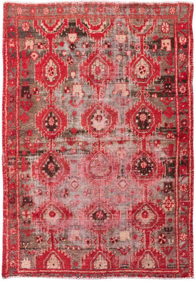 Detail image of 4' 4 x 6' 2 Hand Knotted Ultra Vintage Persian Wool Rug