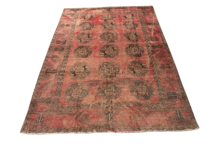 5' 6 x 7' 6 Hand Knotted Ultra Vintage Persian Wool Rug
