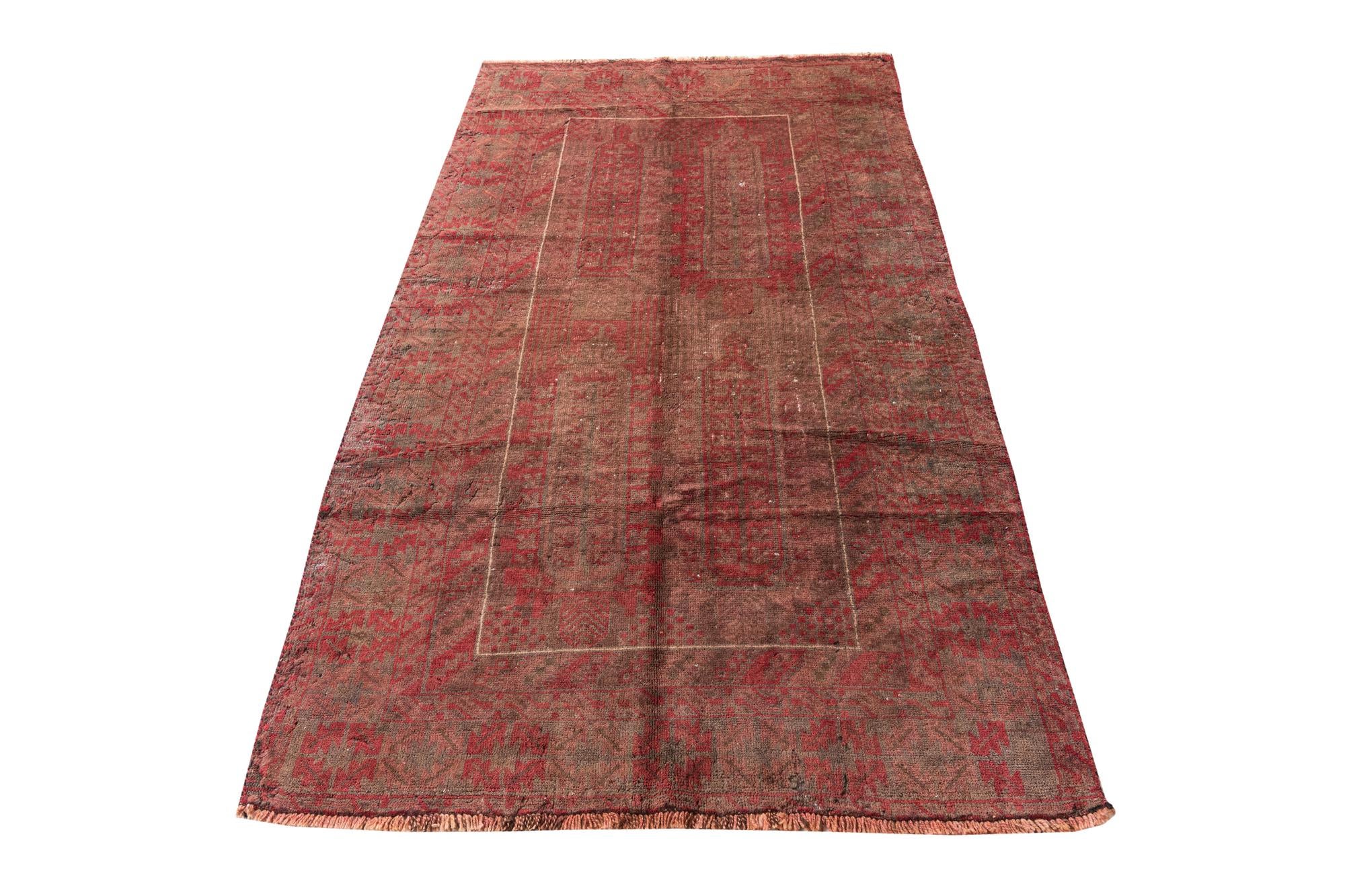 3' 8 x 6' 4 Hand Knotted Ultra Vintage Persian Wool Rug