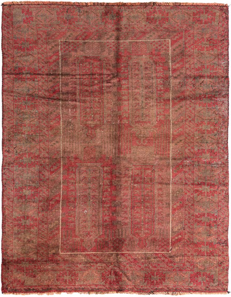 Detail image of 3' 8 x 6' 4 Hand Knotted Ultra Vintage Persian Wool Rug