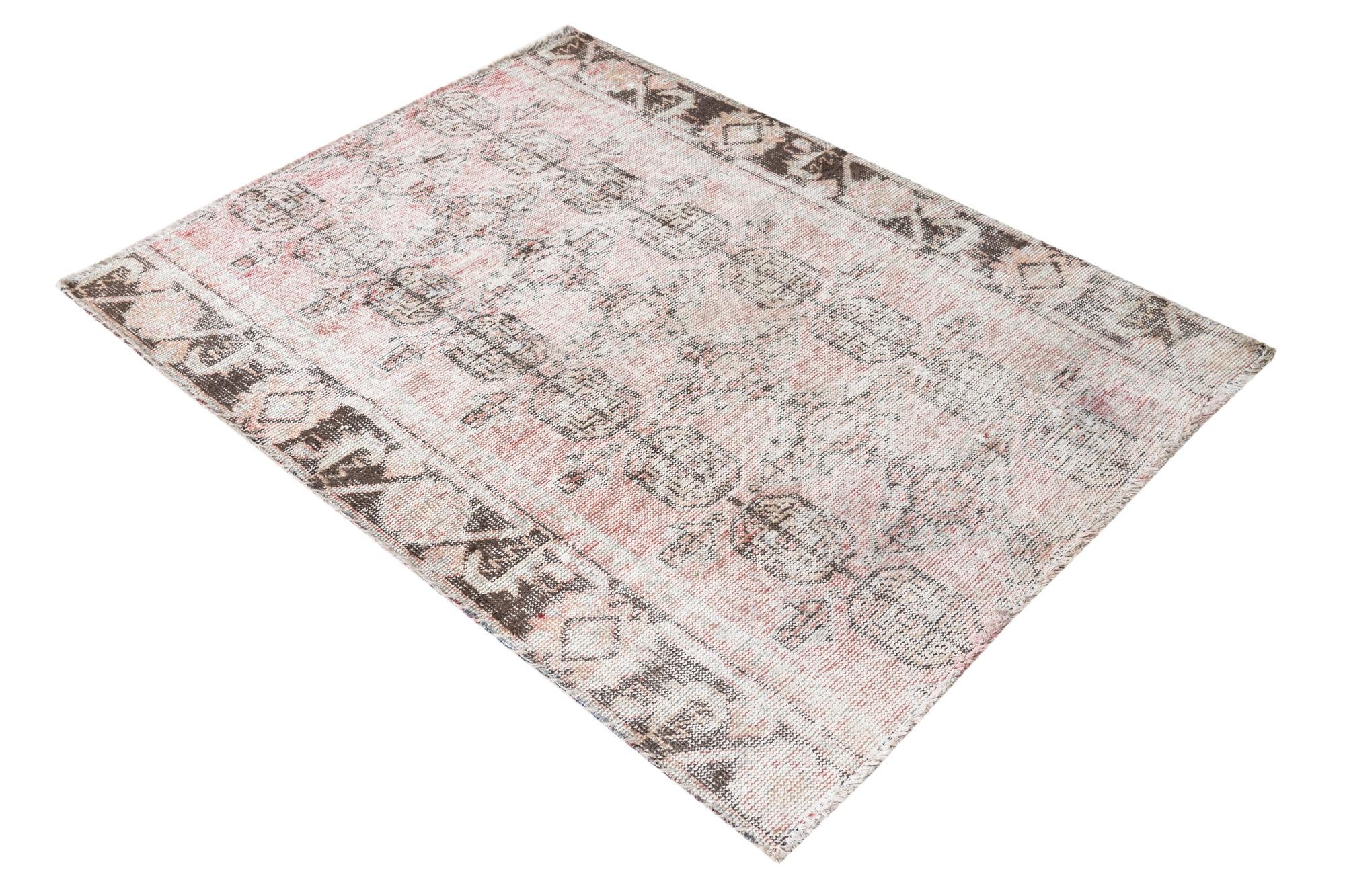 3' 5 x 4' 6 Hand Knotted Ultra Vintage Persian Wool Rug