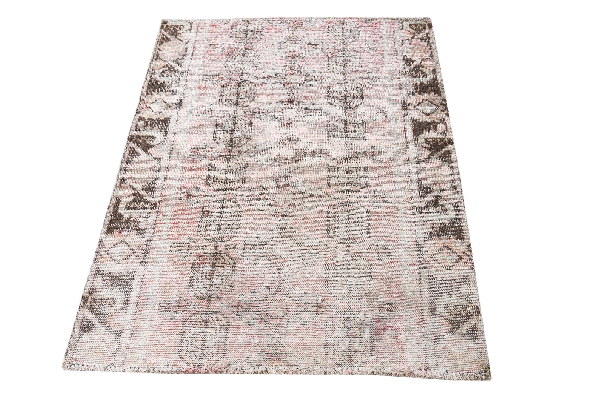 3' 5 x 4' 6 Hand Knotted Ultra Vintage Persian Wool Rug