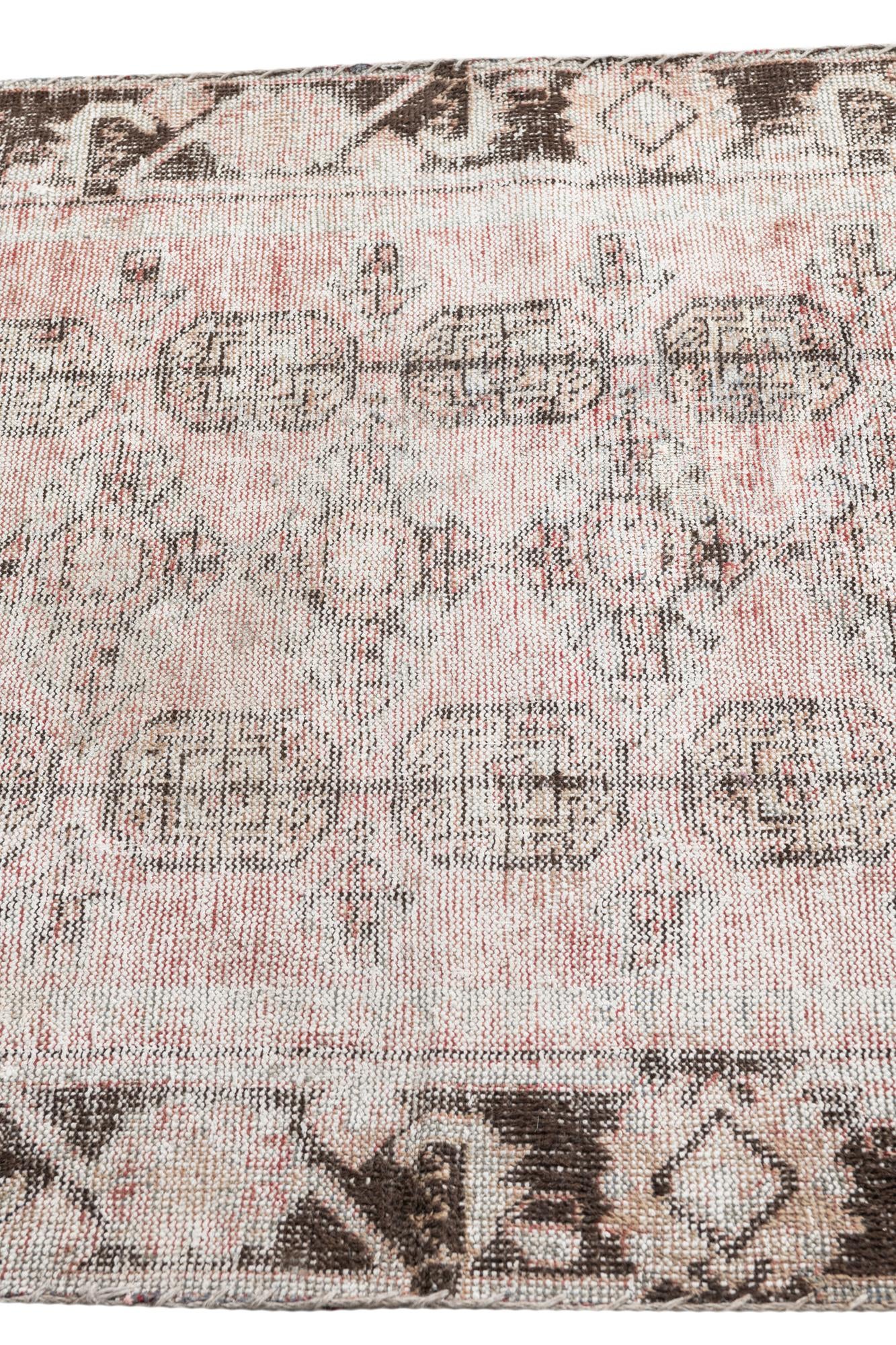 3' 5 x 4' 6 Hand Knotted Ultra Vintage Persian Wool Rug