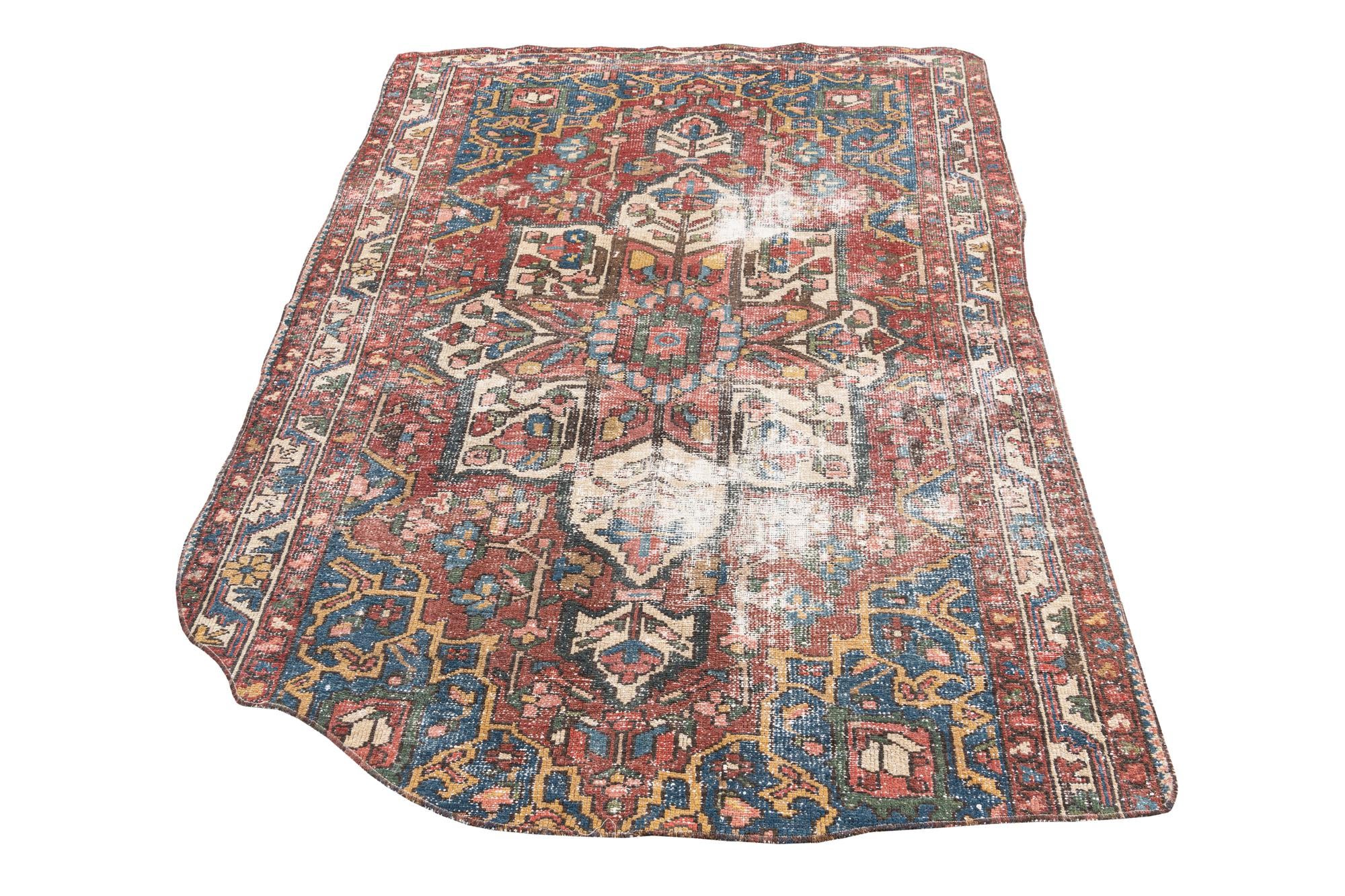 4' 4 x 6' 3 Hand Knotted Ultra Vintage Persian Wool Rug