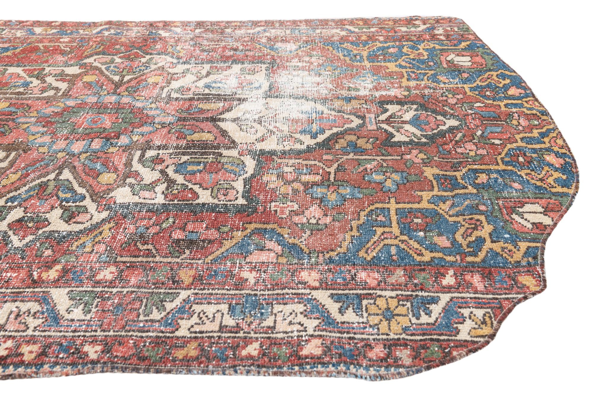 4' 4 x 6' 3 Hand Knotted Ultra Vintage Persian Wool Rug