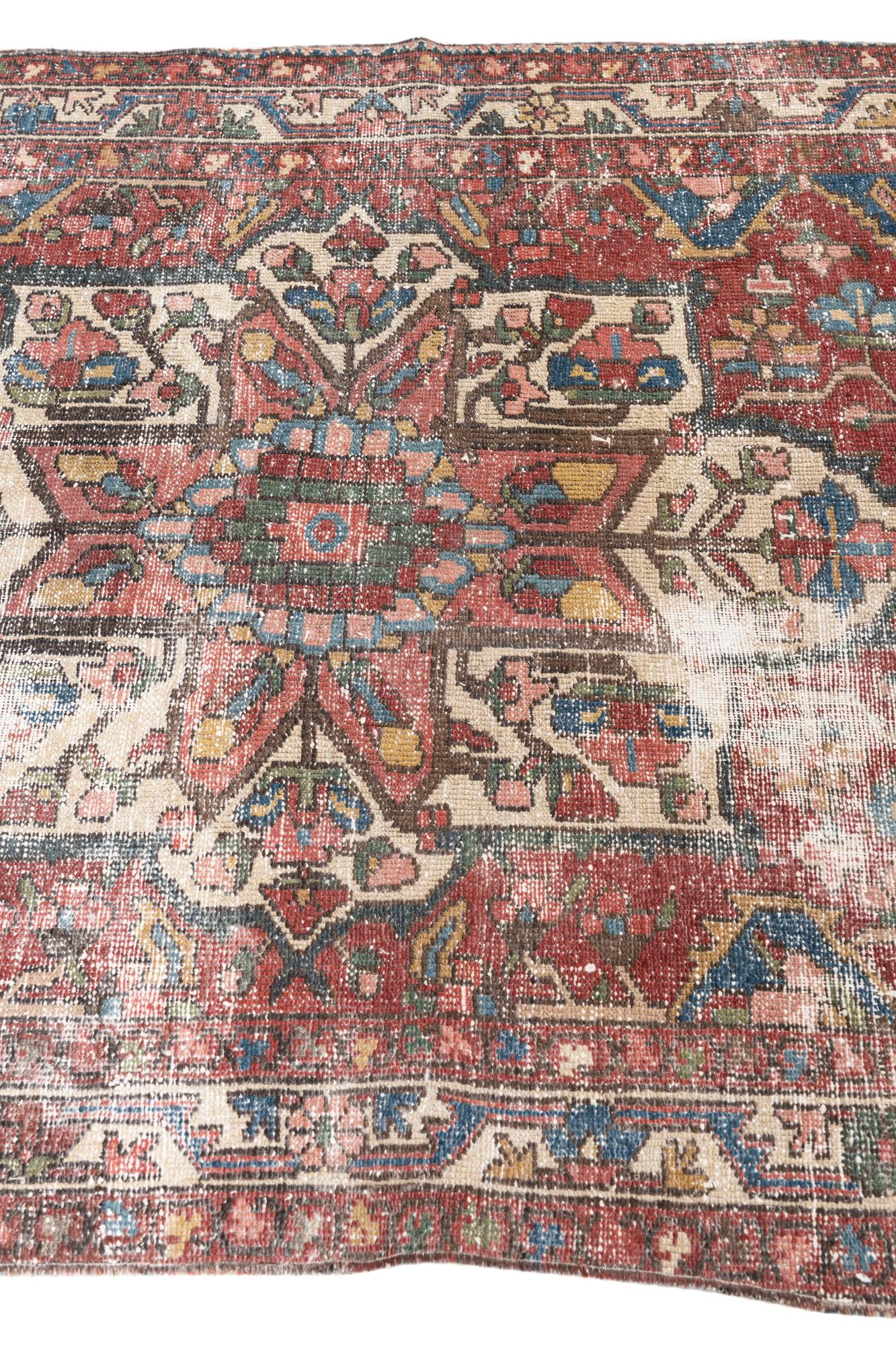 4' 4 x 6' 3 Hand Knotted Ultra Vintage Persian Wool Rug