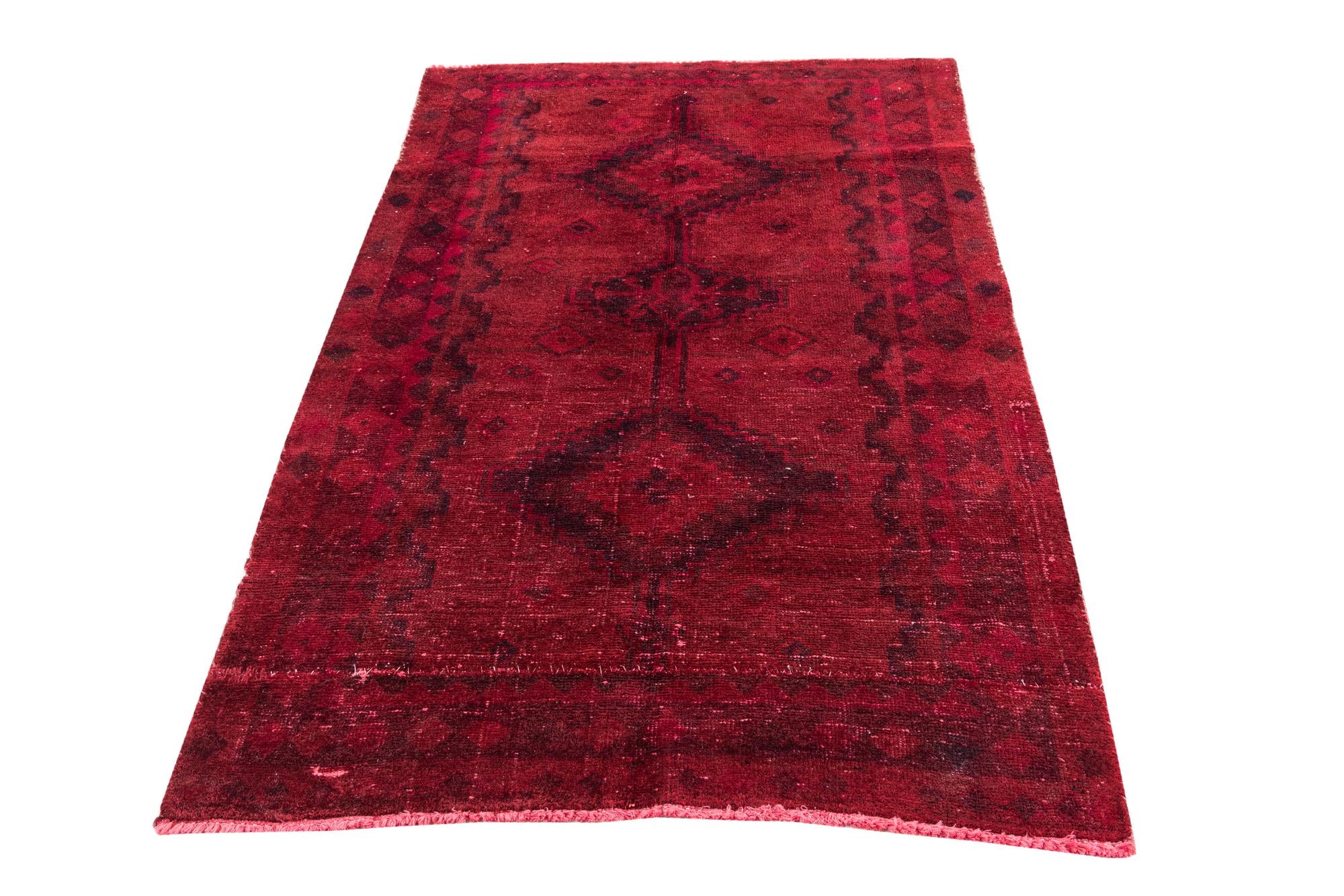 4' 2 x 6' 2 Hand Knotted Ultra Vintage Persian Wool Rug