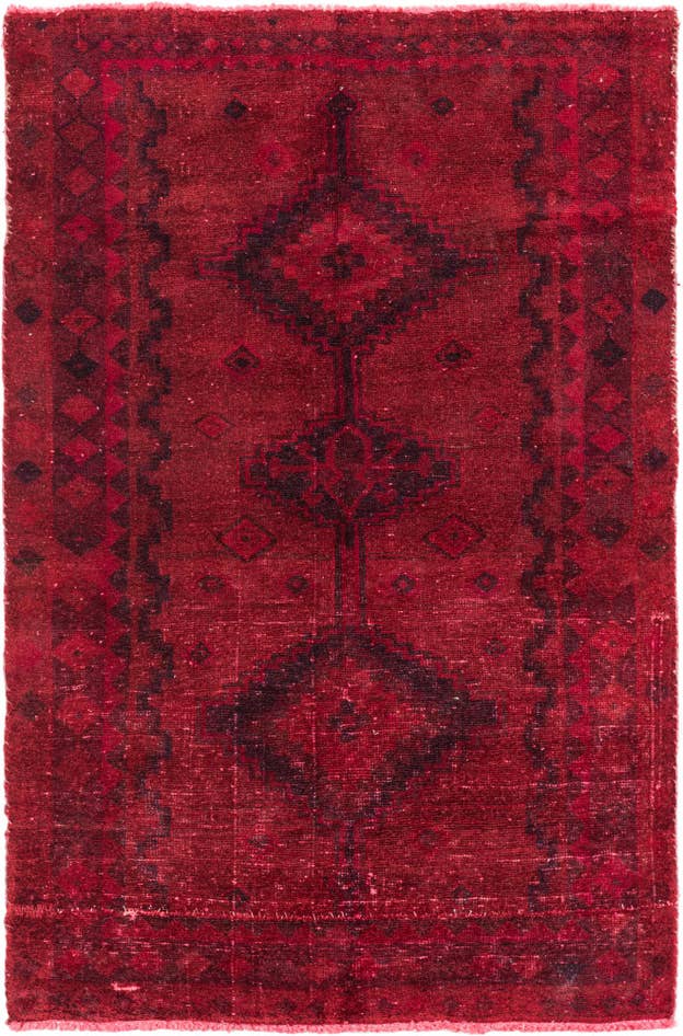 Detail image of 4' 2 x 6' 2 Hand Knotted Ultra Vintage Persian Wool Rug